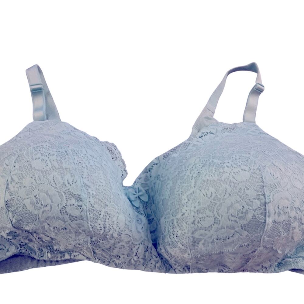 Torrid Dream Wireless Blue Lace Wireless Bra Size 46dd Women's
